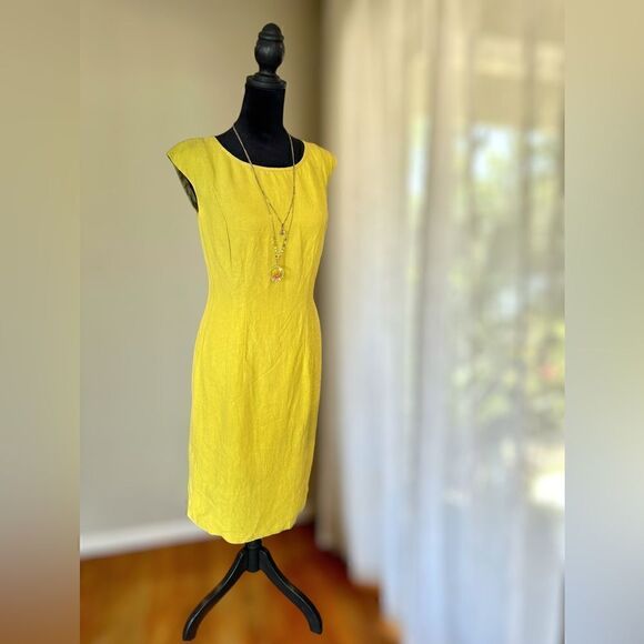 Layfayette 148 New York 100% Linen lined MIDI dress Size 2 - Picture 4 of 13